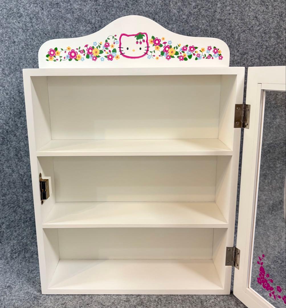 ハローキティ 木製 ラック3段 野いちご 花柄