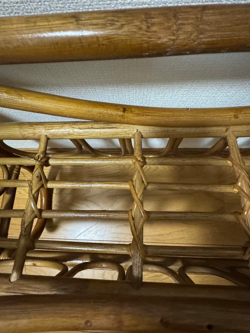 ヴィンテージ　ラタン　籐　ラック　フラワースタンド マガジンラック 昭和レトロ