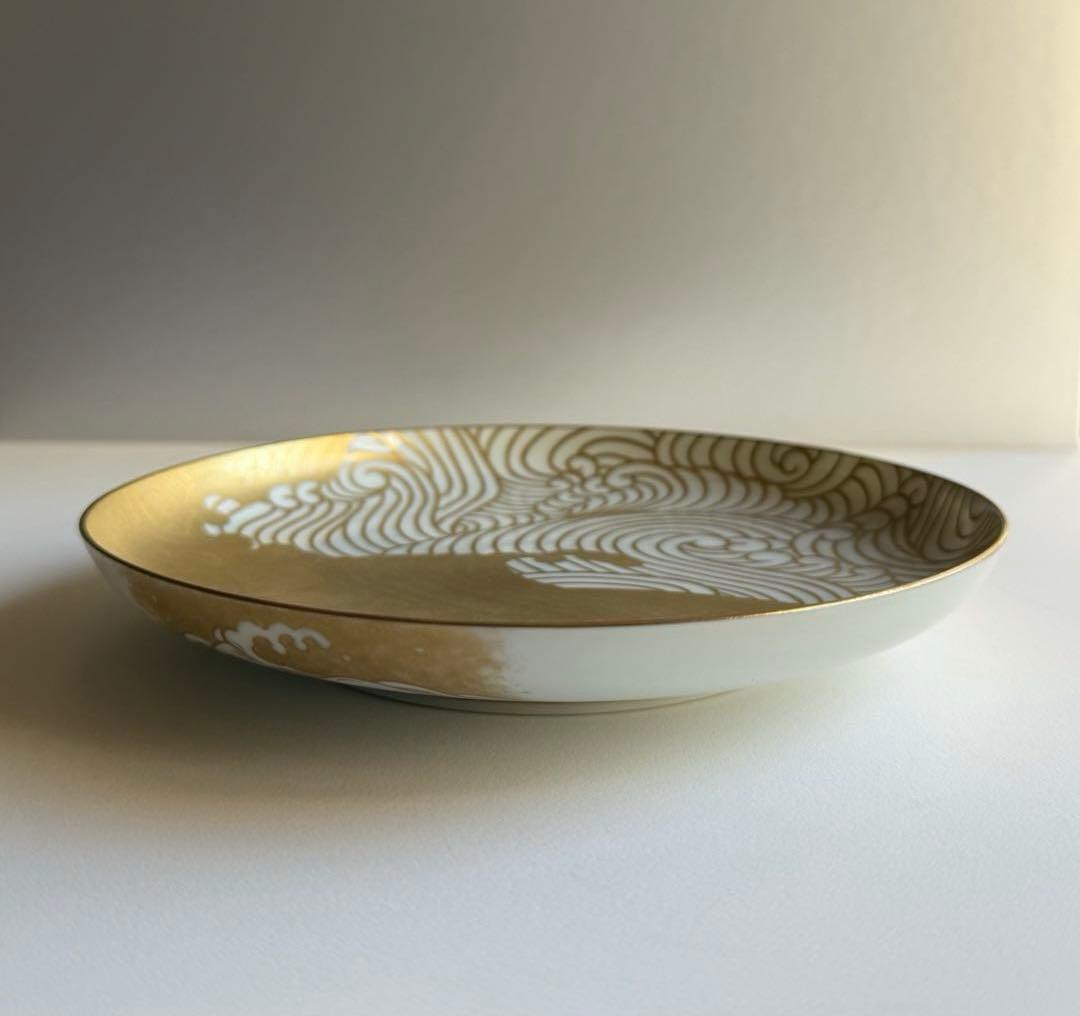 【東哉】京焼・清水焼　皿　波濤