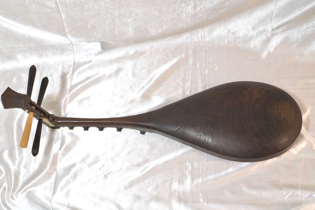 筑前琵琶 四弦 半月細工 和楽器