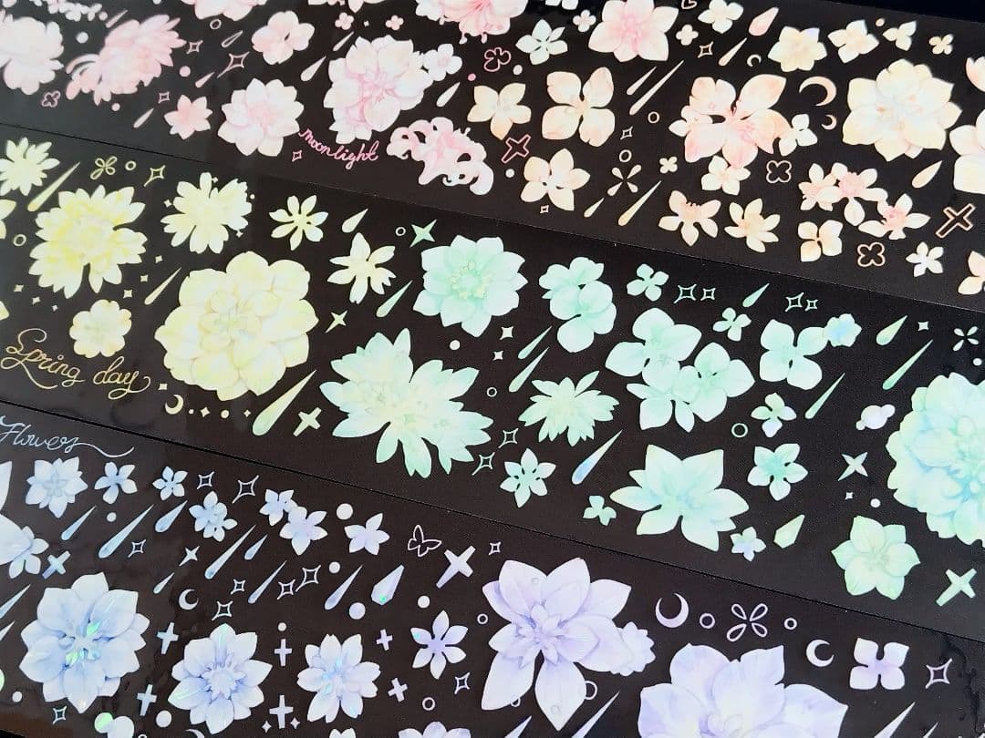 切売 473★ 海外 マスキングテープ マステ PET 装飾 花 贝壳光