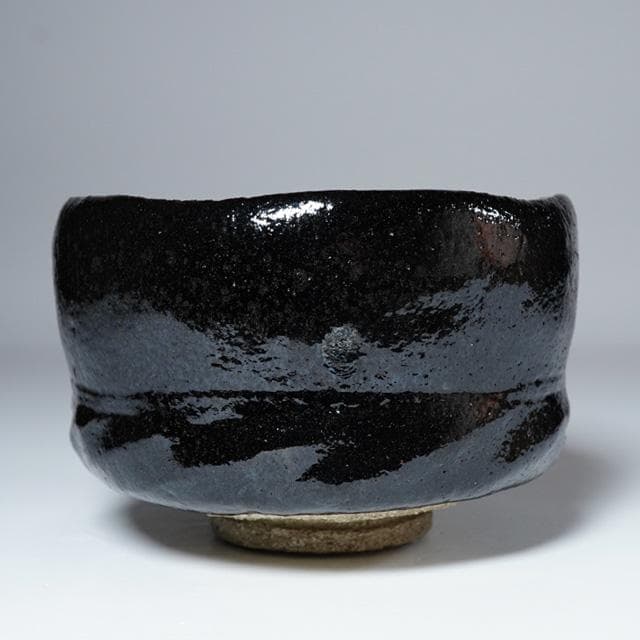 小川長楽　黒茶碗　共箱　茶道具　抹茶碗　濃茶　楽焼