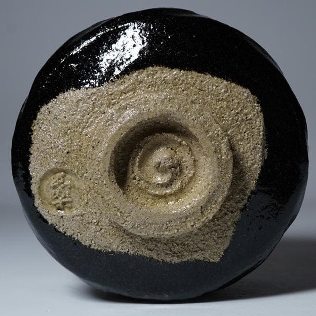 小川長楽　黒茶碗　共箱　茶道具　抹茶碗　濃茶　楽焼