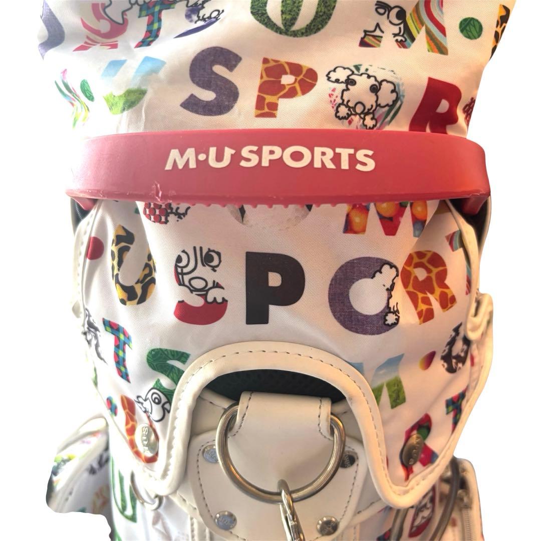 極美品✨M・U SPORTS キャディバッグ レディース ロゴ柄 ホワイト系