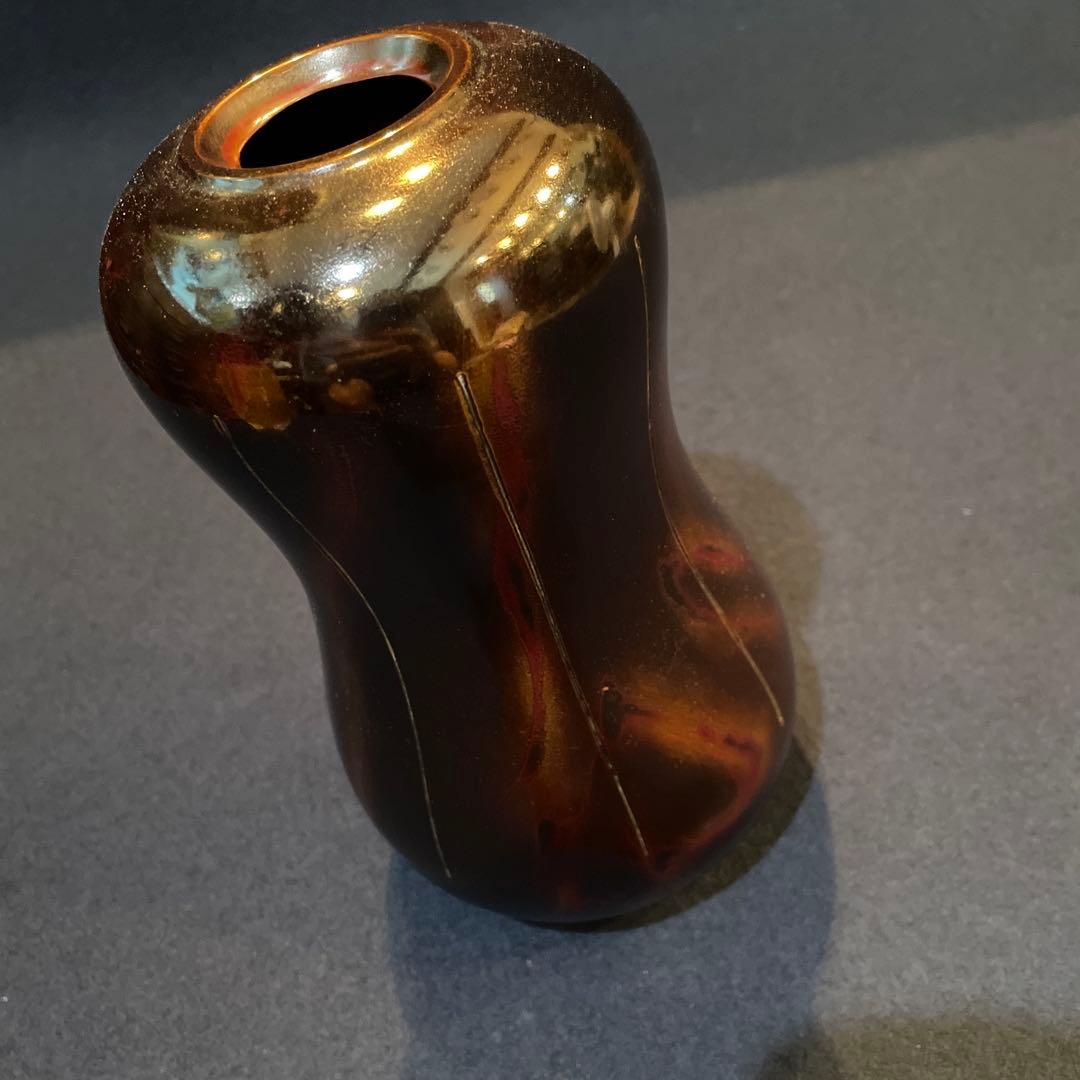 「高岡銅器」の『瓢型 紫銅 花瓶』【凰山】(造)共箱　花器　花入　花瓶