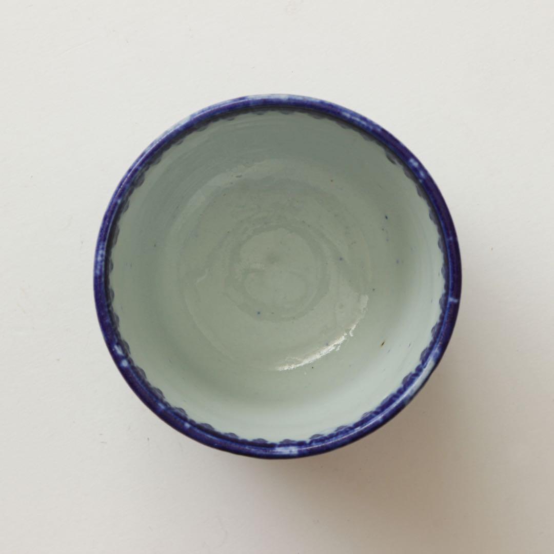 明治　大正　湯呑み　型紙摺　印判　雪輪　雪　結晶