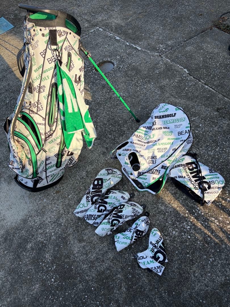 BEAMS GOLF キャディバッグ・ヘッドカバーセット　マルチロゴ　ビームス