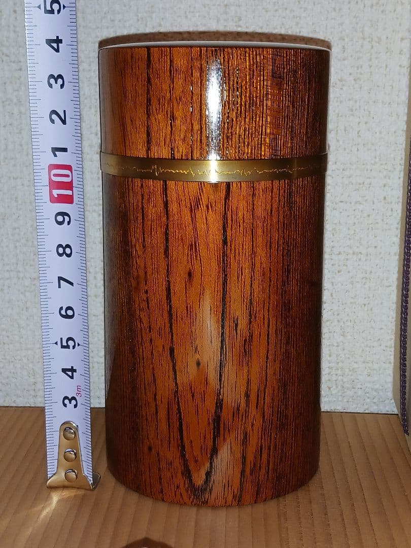 人間国宝　川北良造　指物師　欅造　金線象嵌　茶筒　茶入　共箱　煎茶道具