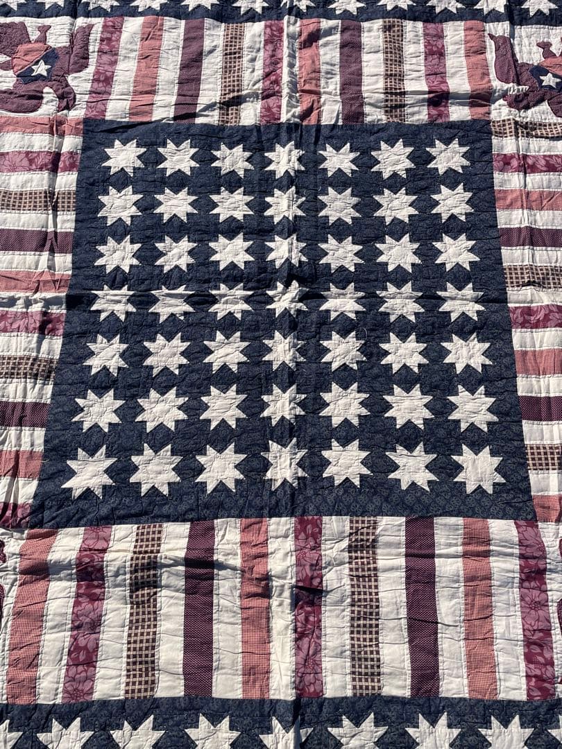 ヴィンテージ 星条旗　キルト　アンティーク