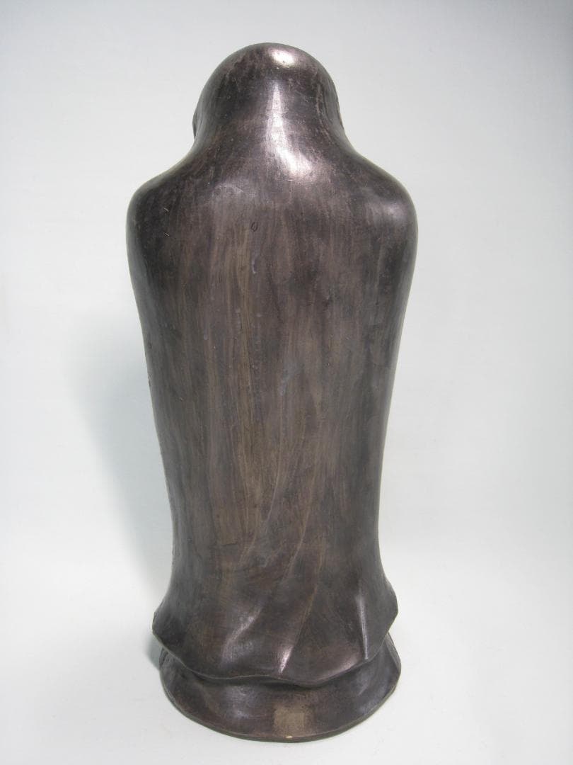 備前焼　　【青備前達磨立像】稀少な青備前