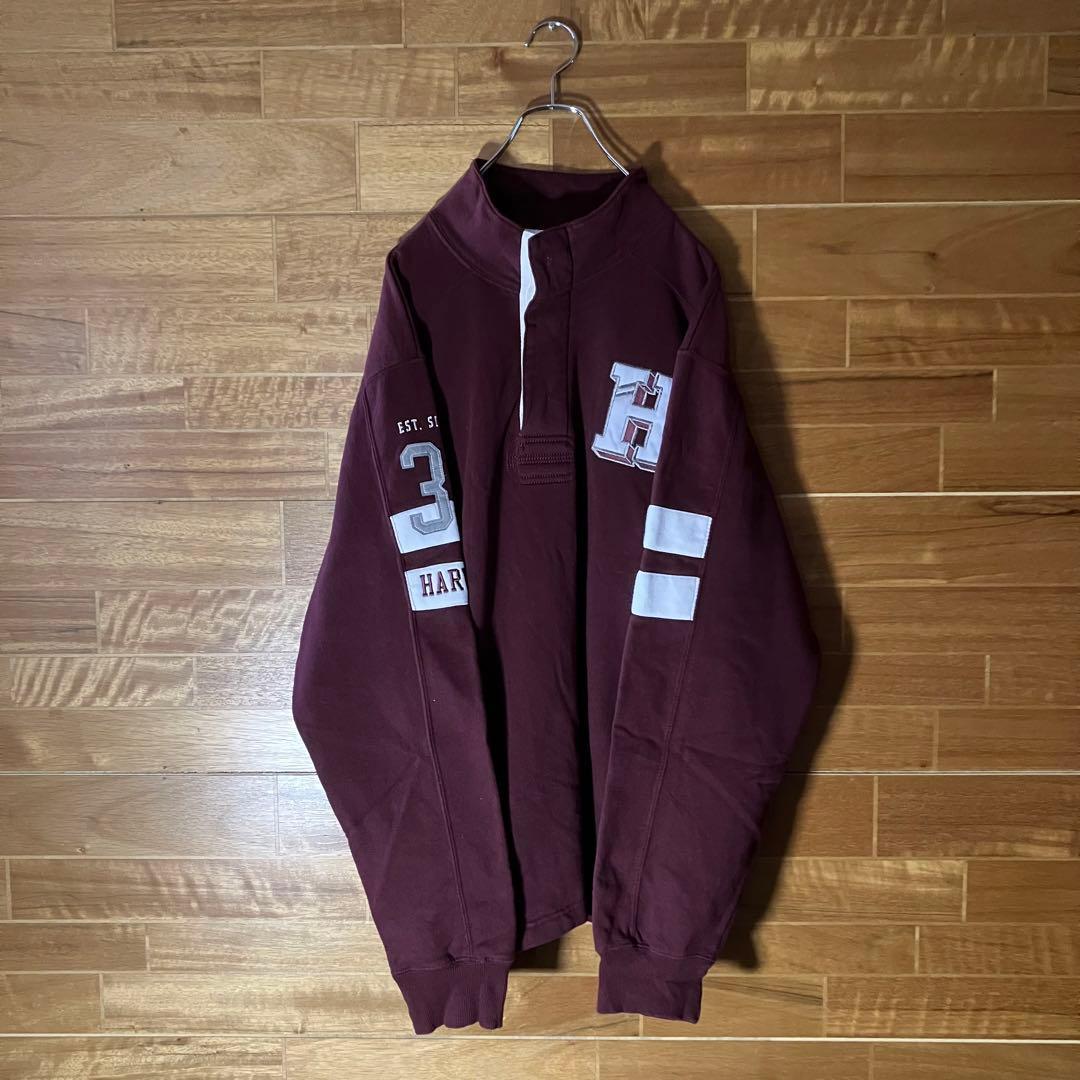 HARVARD CRIMSON ラガーシャツ　チャンピオン　赤　白　36 XL