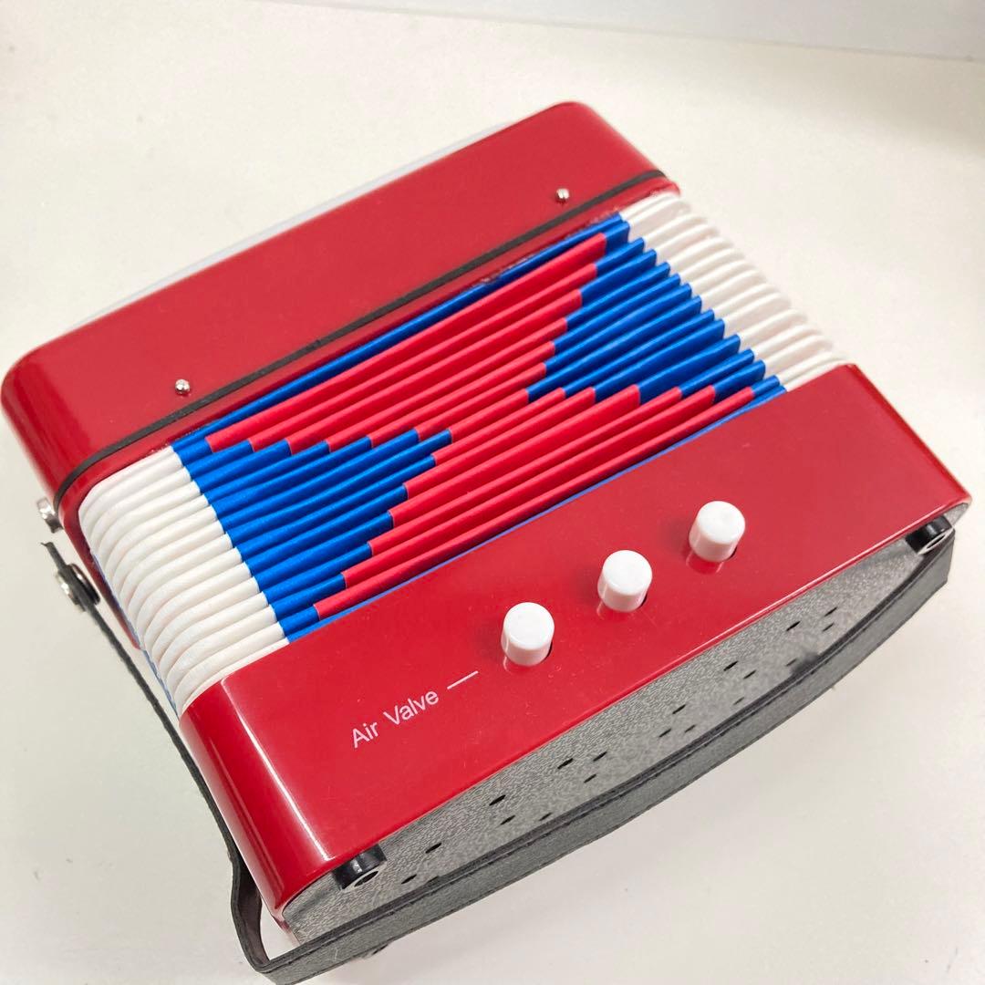 R0130-1 昭和レトロ風 アコーディオン おもちゃ 赤 玩具　6個まとめ