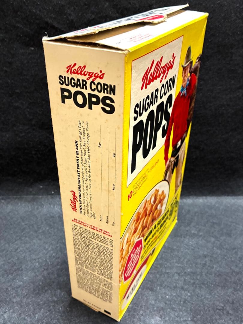 70s ケロッグ　シュガーコーン　空箱　パッケージ　アメリカン雑貨　ビンテージ