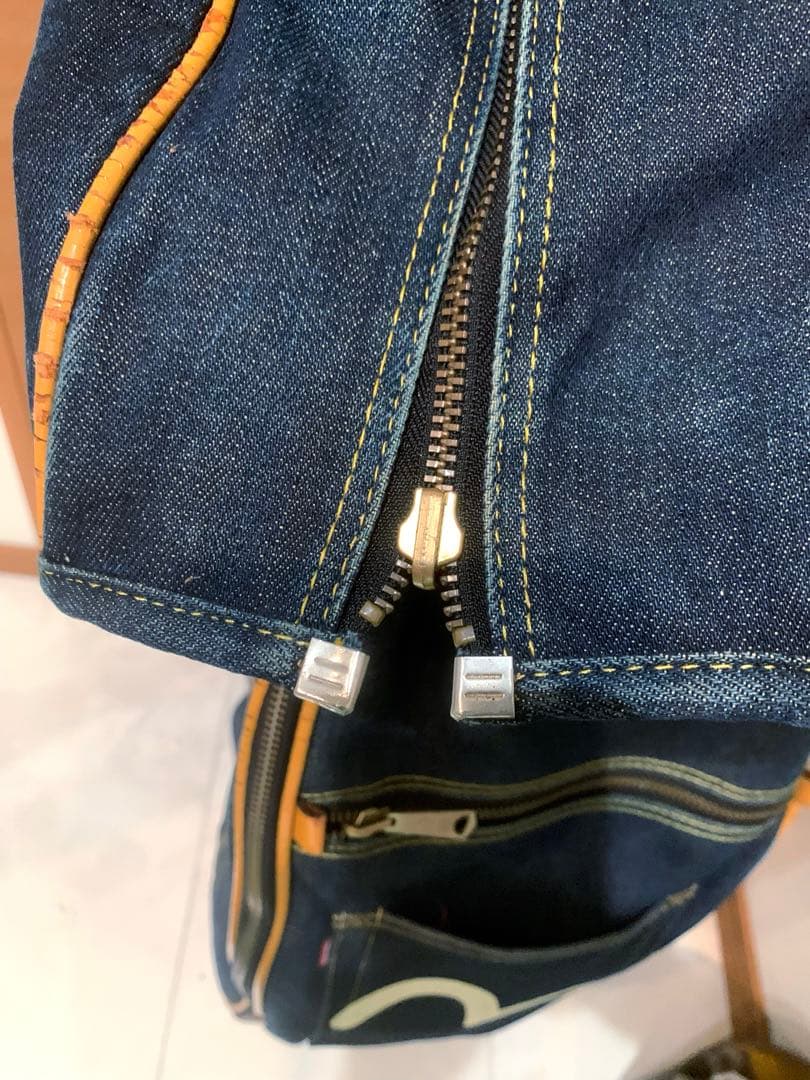 超希少　エビス　エヴィス　EVISU デニム　本革レザー　キャディバッグ