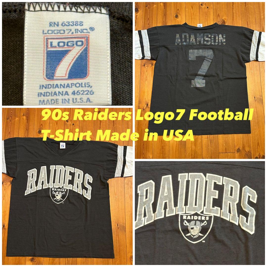 90sNFLロサンゼルスレイダースRAIDERSフットボールTシャツロゴ7USA