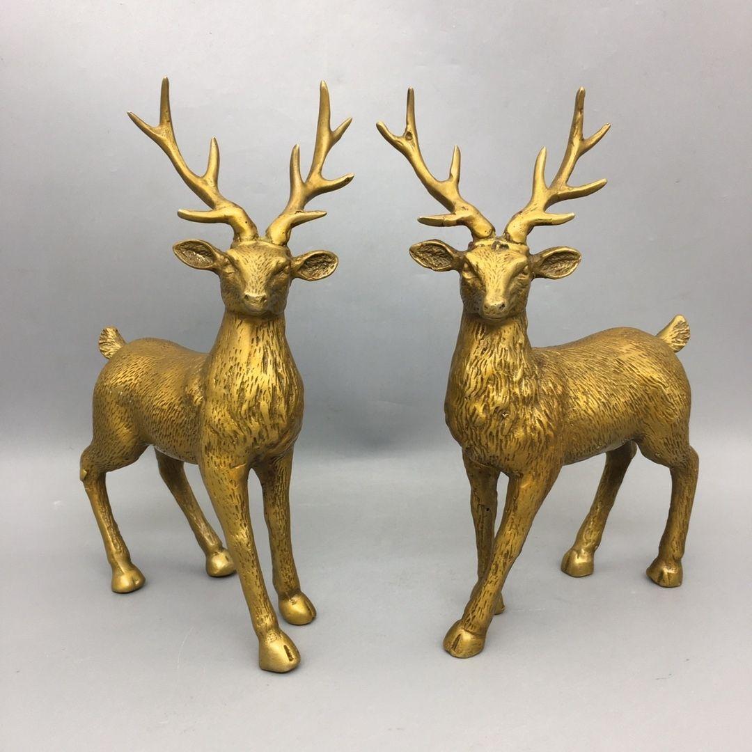 銅製 梅花鹿 応接間 玄関 引っ越し新居オフィス 招財 開運 風水 装飾品 置物