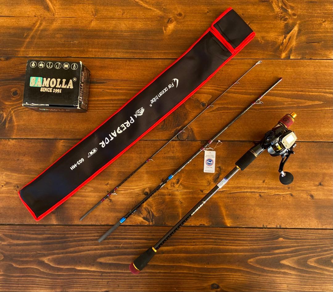 ジギングセット　3ピースパックロッド　Fujiガイド タイラバ　カーボン　MH