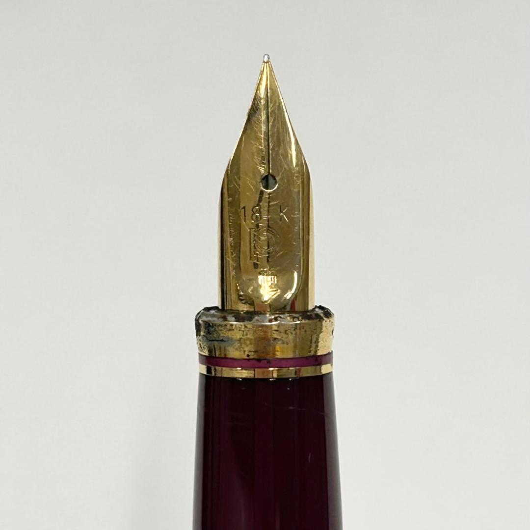 PLATINAM　プラチナ　万年筆　ペン先18K　えんじ色×ゴールド　キャップ式