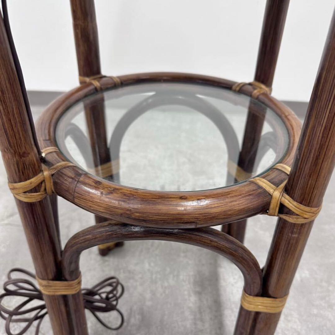 SNT539 アンティーク レトロ ビンテージ ラタンフロアスタンド　照明