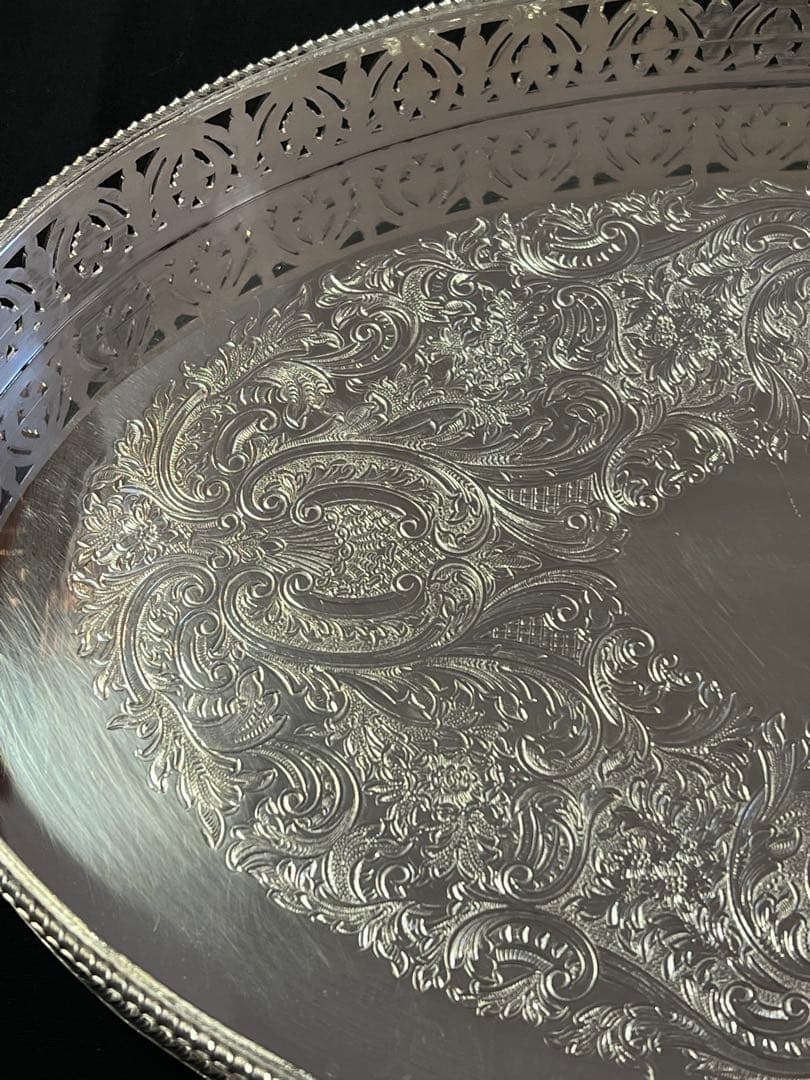 シルバープレート　オーバルトレイ