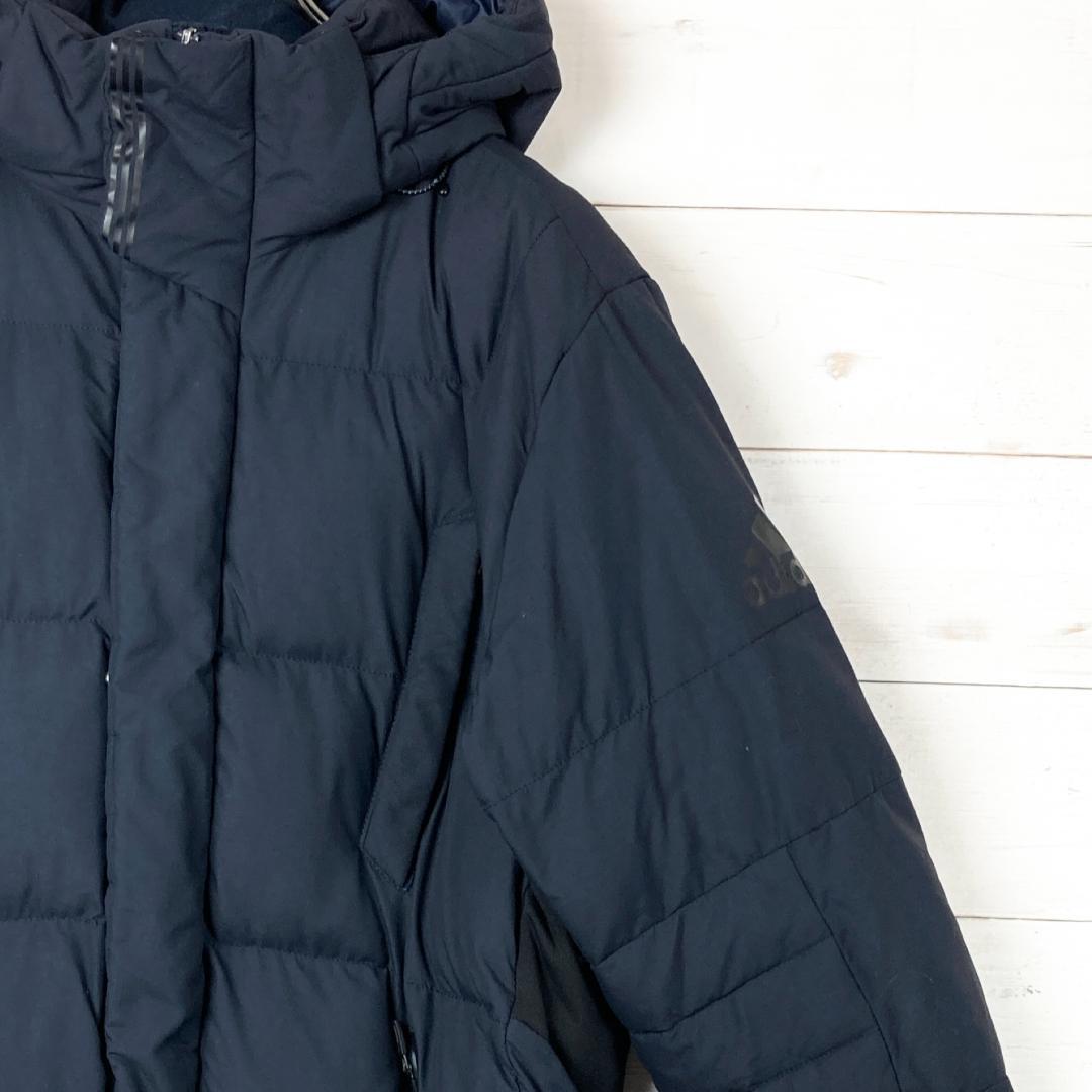 アディダス　フルジップコート　ロング丈スリーストライプス　黒　100　280