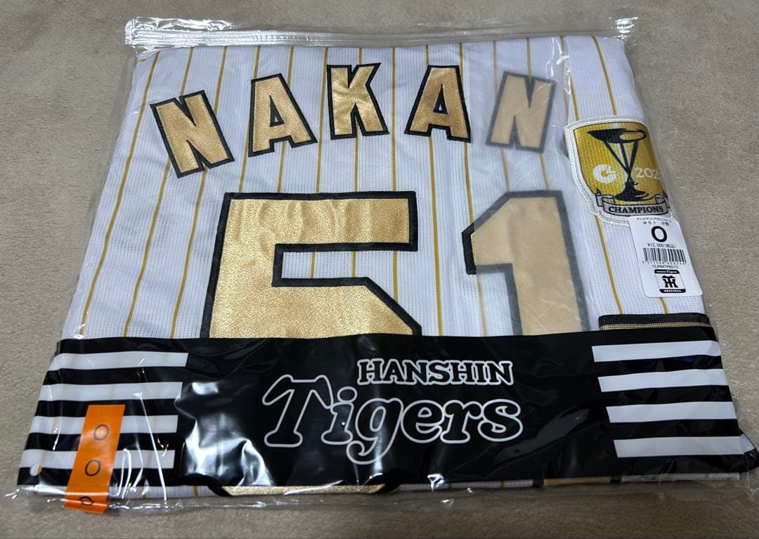 新品未使用 阪神タイガース 中野拓夢 チャンピオンユニフォーム サイズO