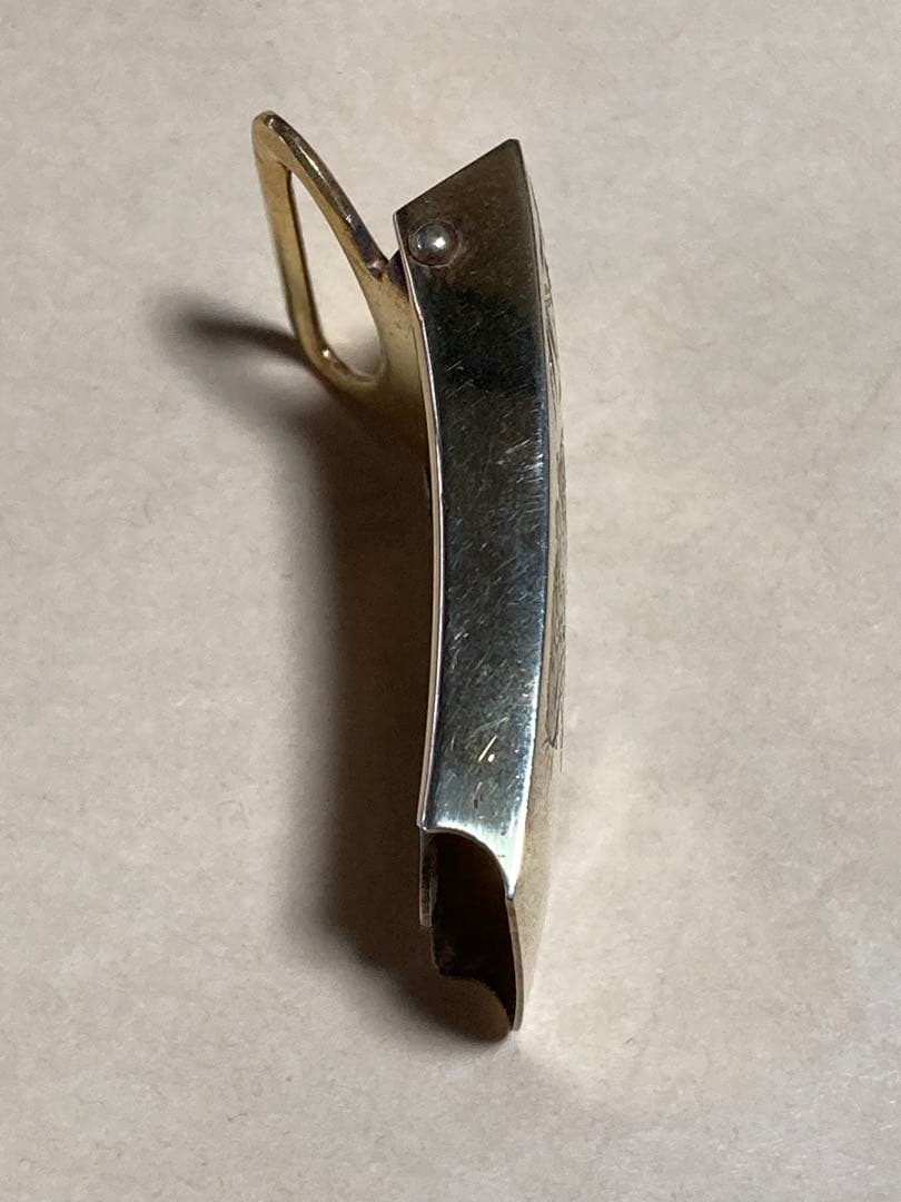 銀製バックル　虎の彫刻　SILVER刻印