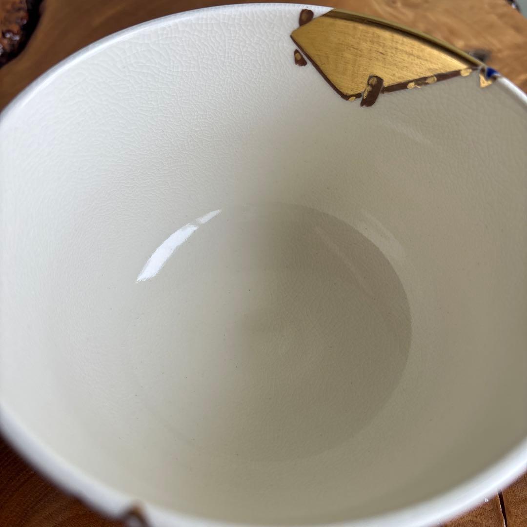 色絵 「八ツ橋」山本蓼 仁清 抹茶碗 茶道具 共箱(82X)