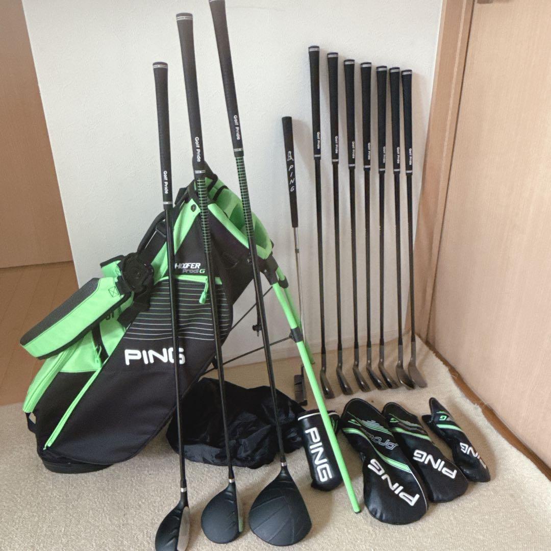 人気‼️【超美品】PING★ゴルフクラブセット★ジュニア用　キャディバック付