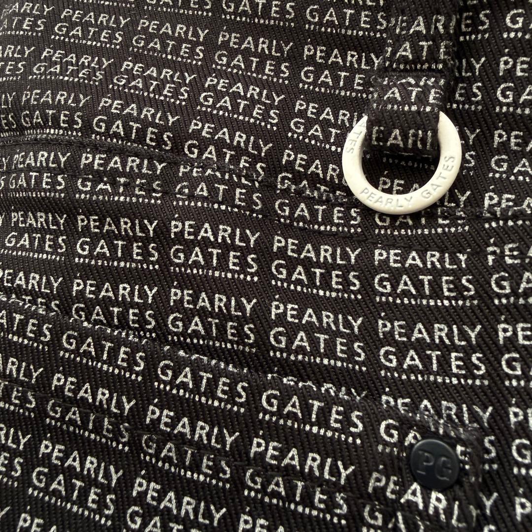 美品　パーリーゲイツ　パンツ　総柄　黒　白　M〜L相当　コットン素材　4 ゴルフ