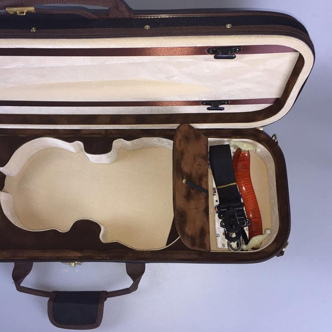 4/4 バイオリンケース軽量ブランケット、ストラップ2、湿度計付
