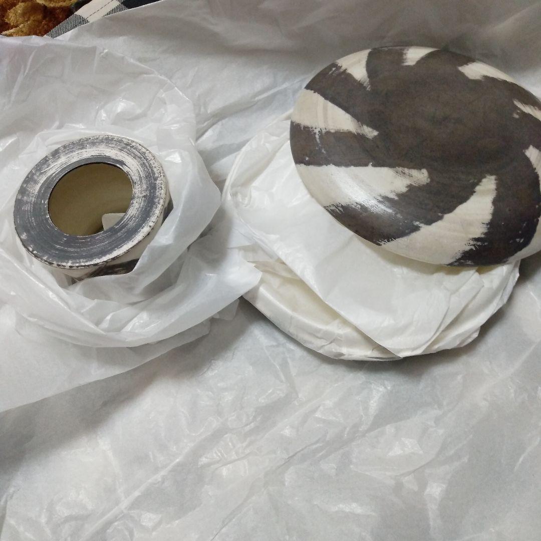 茶道具　銀彩　香合 & 蓋置き　村岡由梨