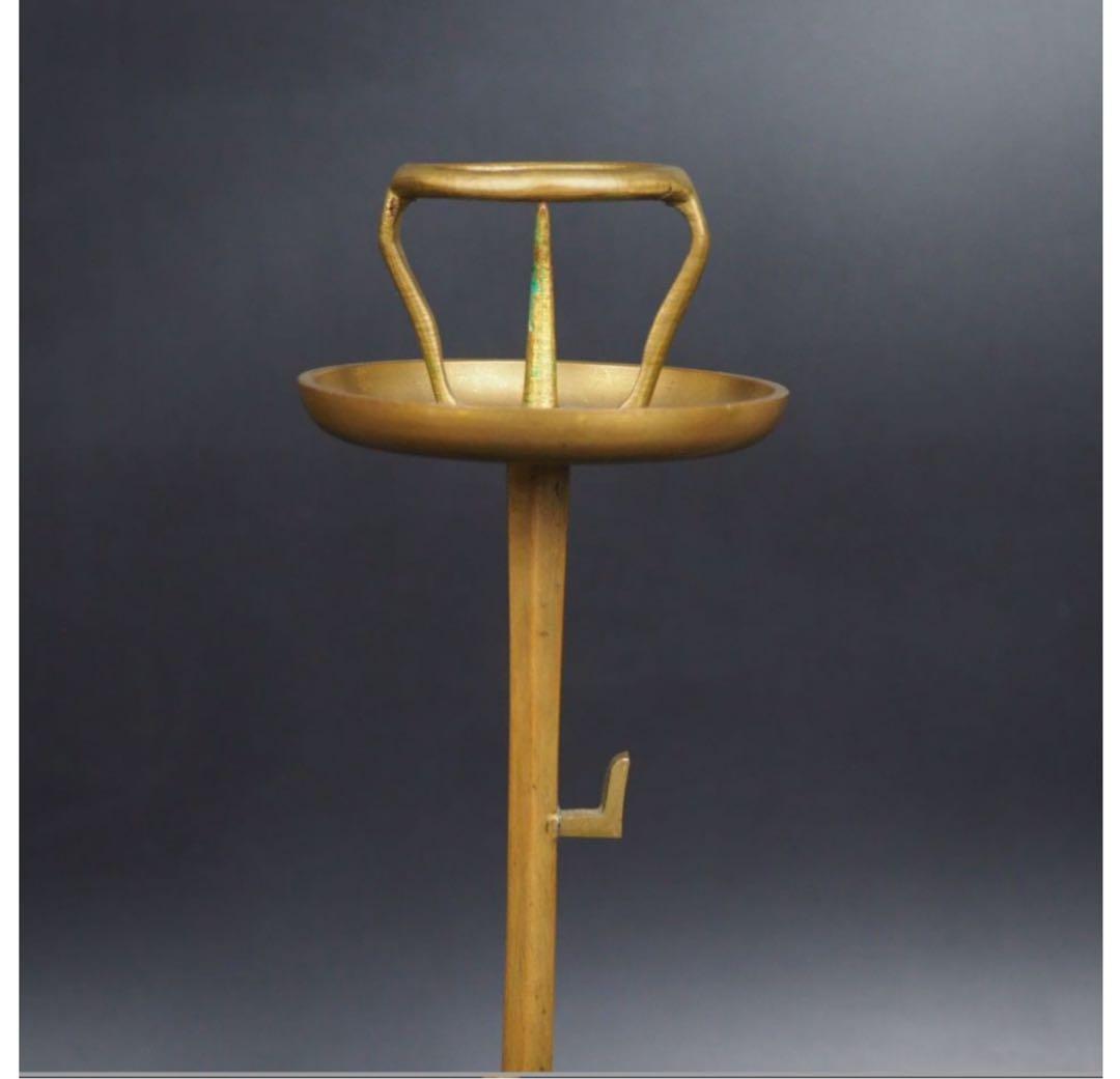 送料無料時代物手造り銅製燭台高さ32.5ｃｍ検/茶壺古錫玉川堂高岡佐渡銅器龍文堂