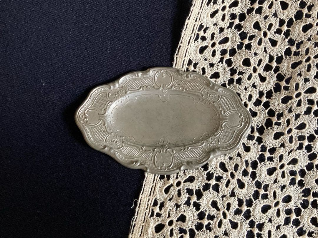 レア 装飾が美しい エタンオバールプレートおままごと フランス アンティーク