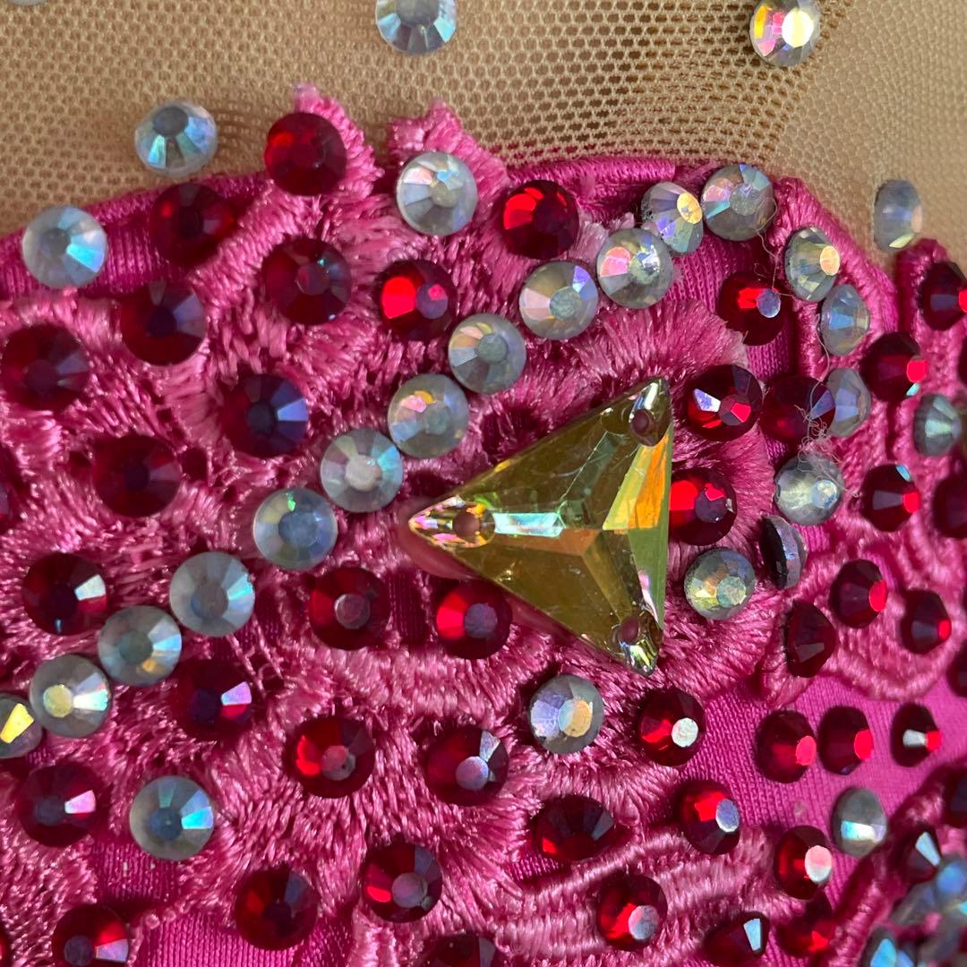 社交ダンス　ラテンダンス　ドレス衣装　ロング　ピンク　S1119