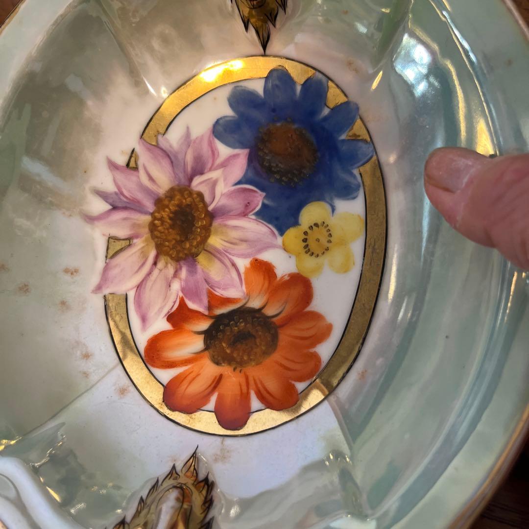 最終処超レアオールドノリタケ山羊持ち手フィギュア変形ボウルラスターM JAPAN