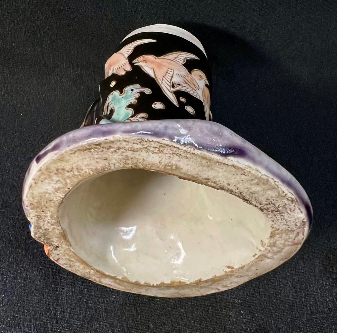 九谷焼 春画人形 色絵金彩 舞妓　陶器人形枕絵　置物