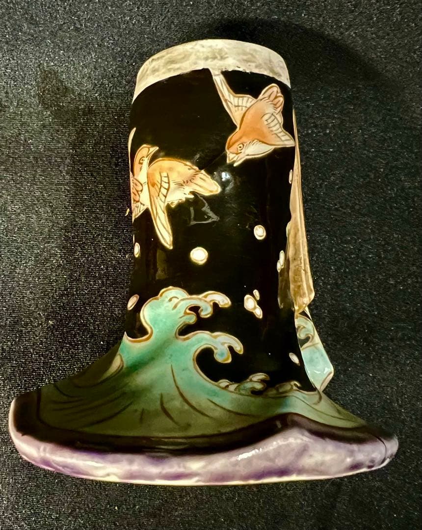 九谷焼 春画人形 色絵金彩 舞妓　陶器人形枕絵　置物