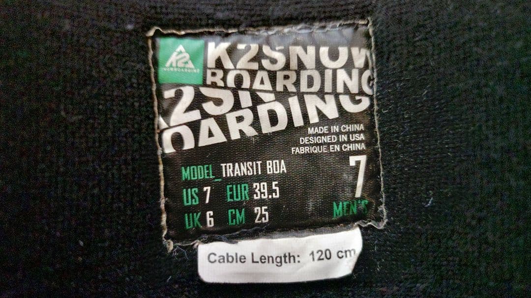 K2 TRANSIT BOA 25cm スノーボードブーツ