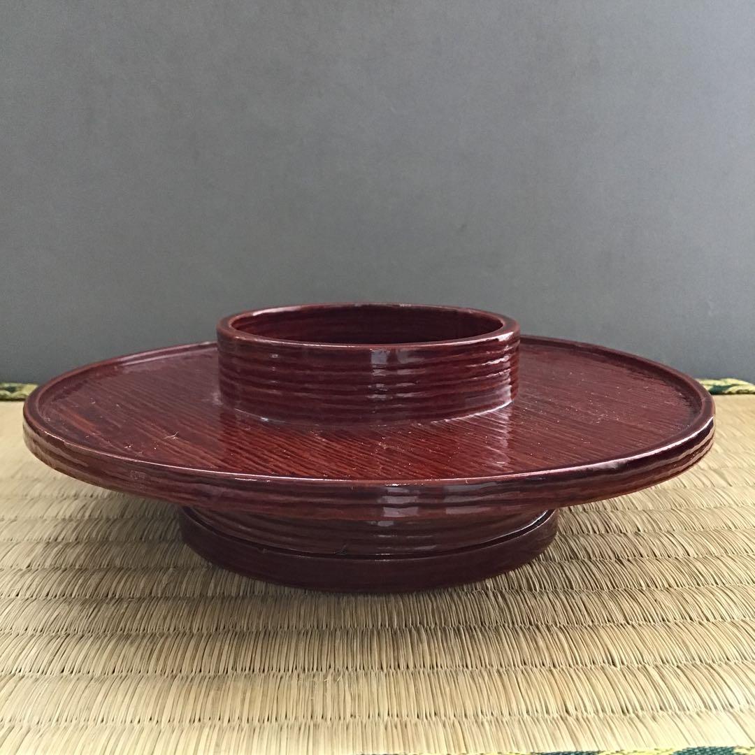 茶道具　柿合わせ天目台　初代楽只斎好　松尾流十代不染斎書付　共箱　N219TD