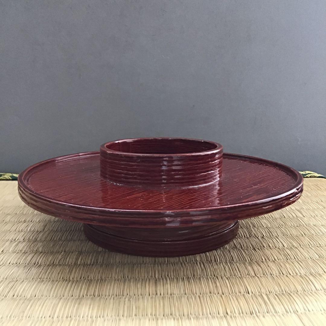 茶道具　柿合わせ天目台　初代楽只斎好　松尾流十代不染斎書付　共箱　N219TD