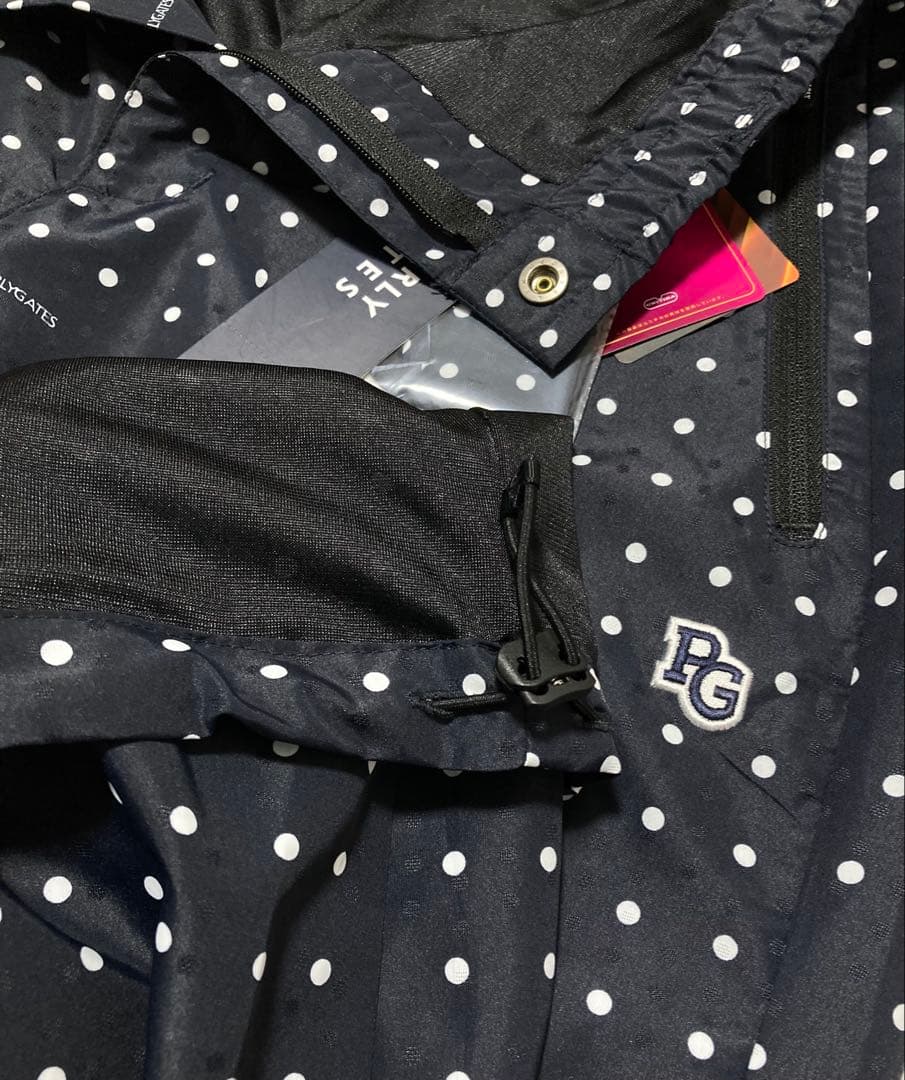 新品 パーリーゲイツ タフレックス×サーモトロンパンツ ミニドット柄(5)L/紺