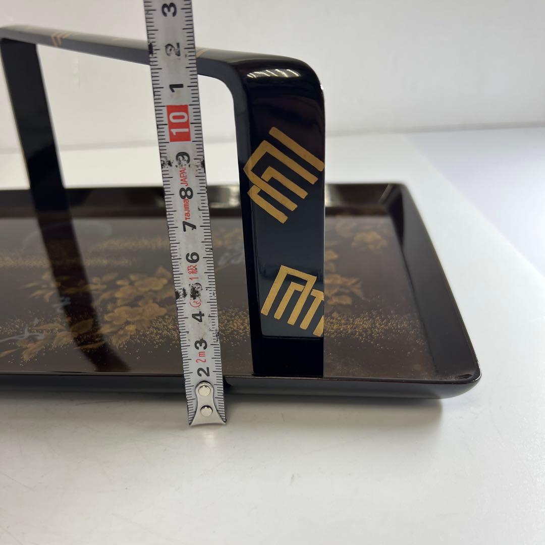 研出蒔絵　手付盆　木箱付　幅29㎝　東Y7-0516③トヒコ