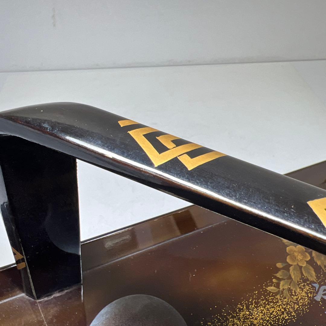 研出蒔絵　手付盆　木箱付　幅29㎝　東Y7-0516③トヒコ