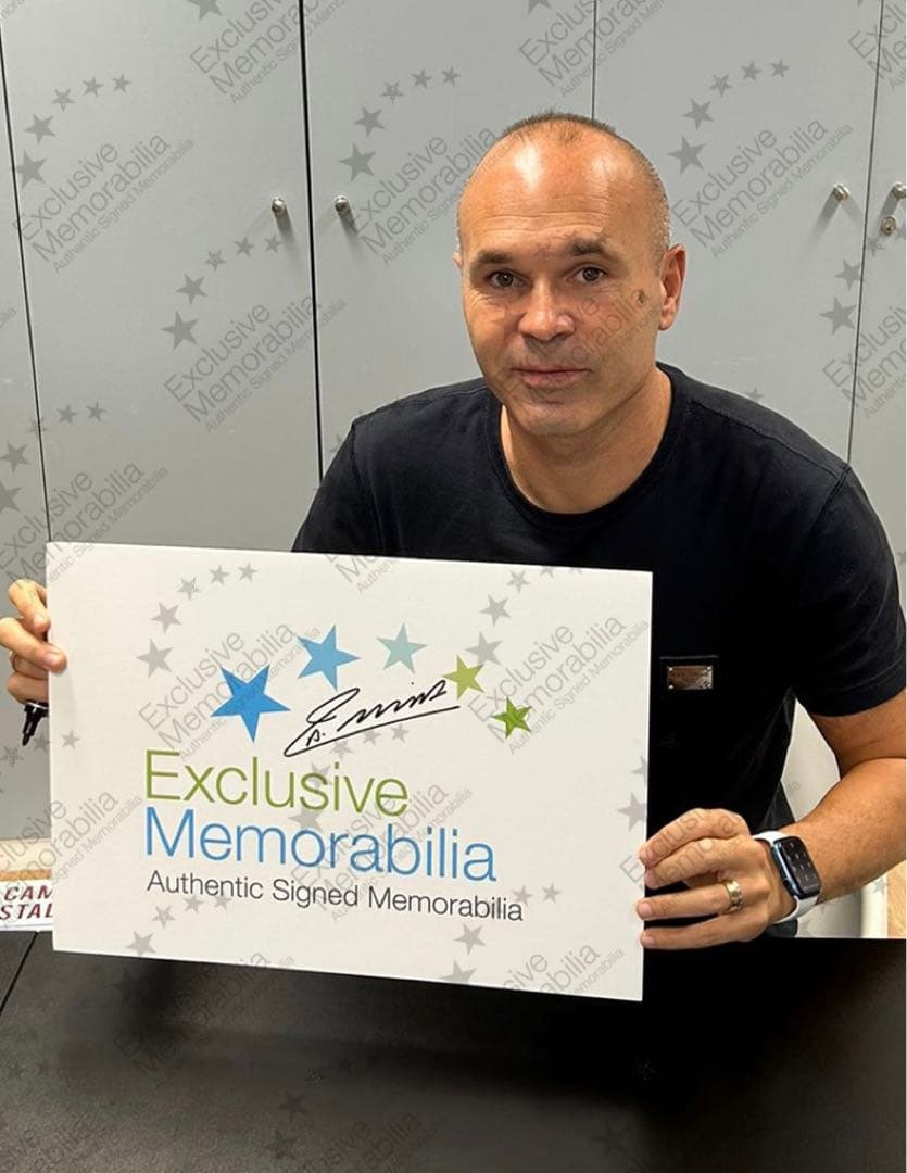 【証明書付】イニエスタ 直筆サイン A3サイズ