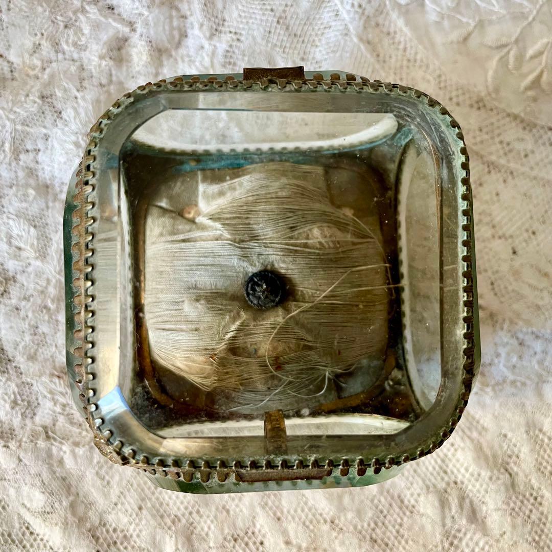 ベベルガラスジュエリーボックスL アクセサリーケース　フランスアンティーク