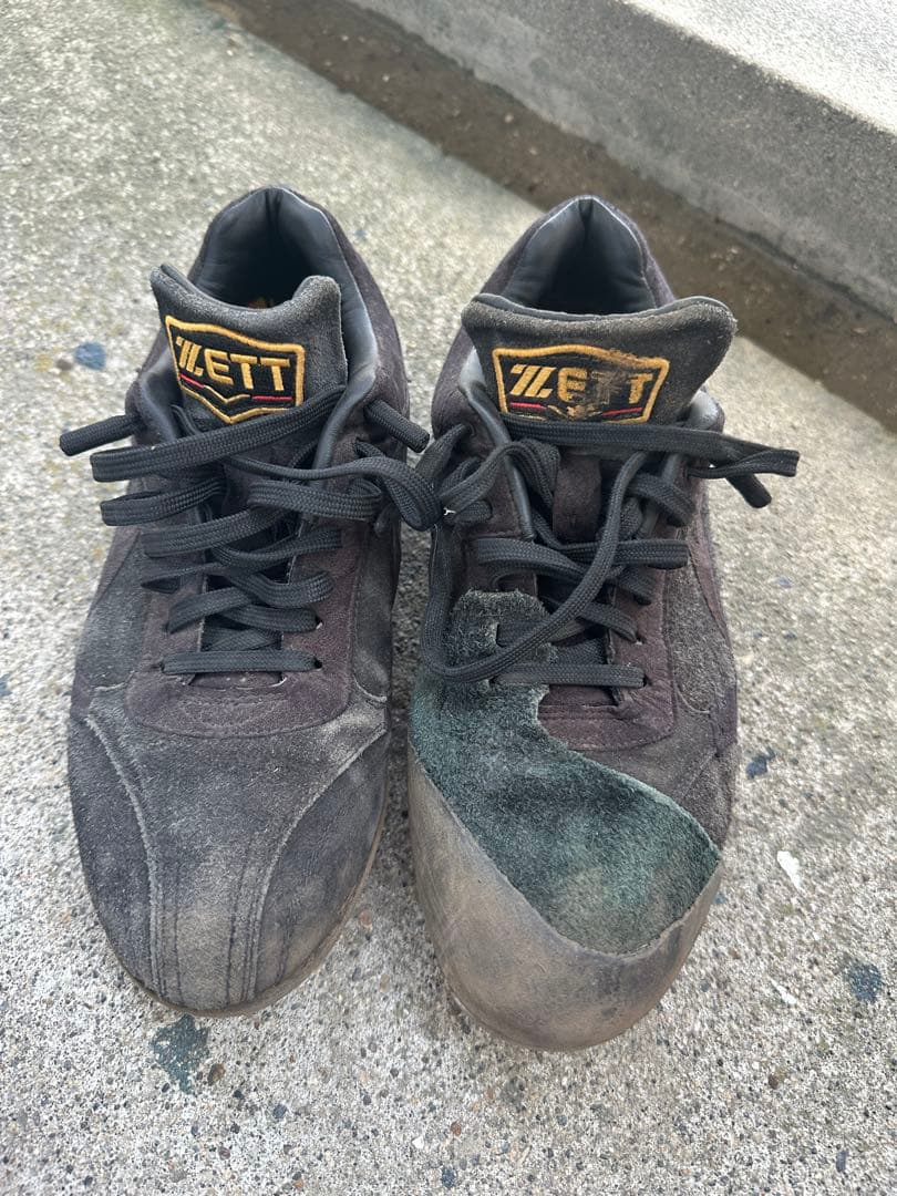 ZETT ブラック スパイクシューズ　革底　26.5センチ