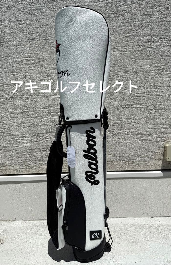即日発送マルボン Malbon 新作 ゴルフキャディバッグスタンド式白