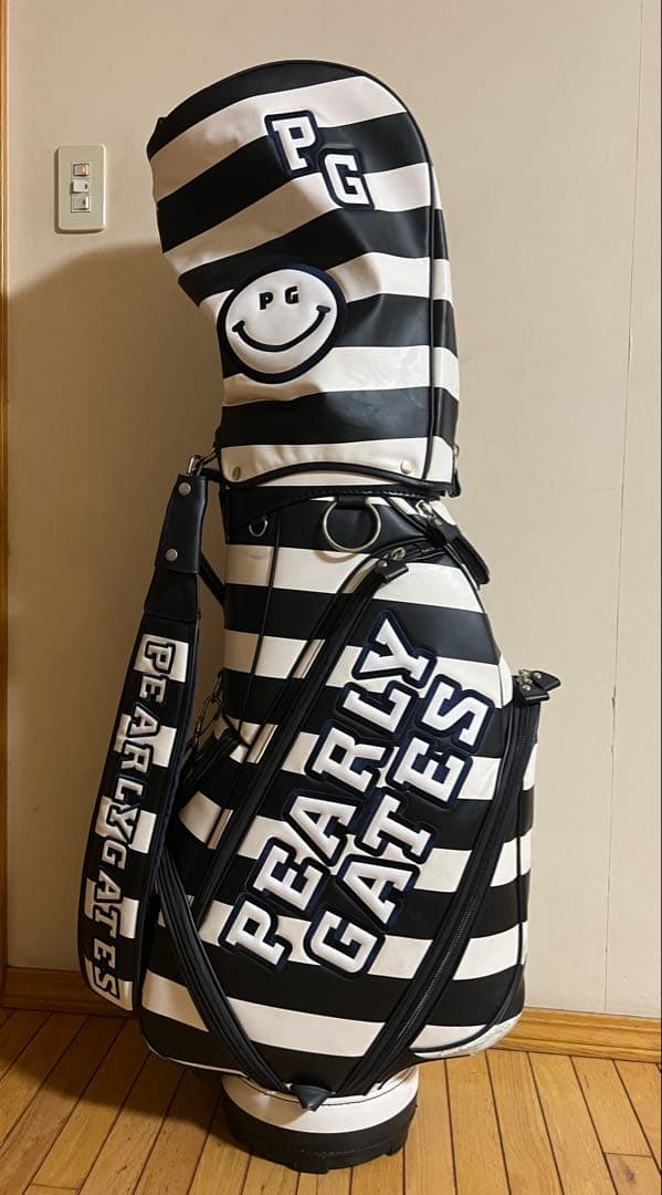 PEARLY GATES キャディバッグ 白紺ストライプ