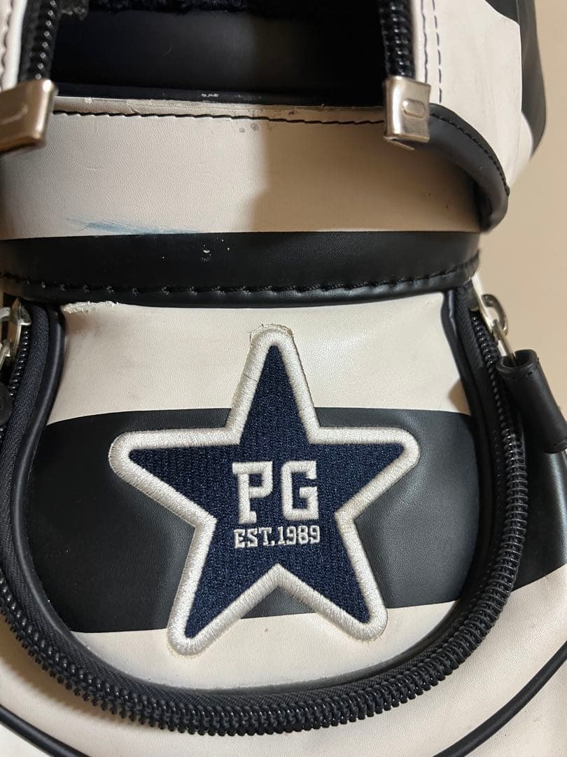 PEARLY GATES キャディバッグ 白紺ストライプ